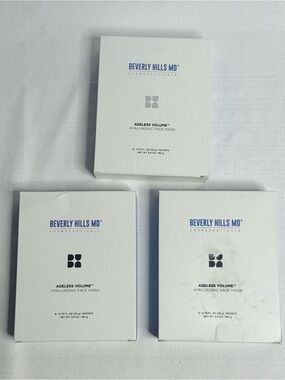 Beverly Hills MD Ageless Volume Hyaluronic Face Mask Lot Of 3  (8 Packets Each)